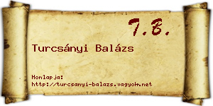 Turcsányi Balázs névjegykártya